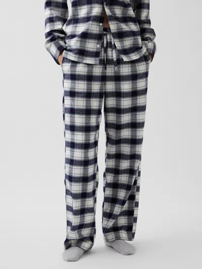 Gap Adult Softest Flannel Pj Pants In Navy Plaid