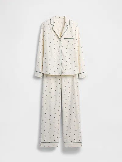 Gap Adult Softest Flannel Pj Set In White