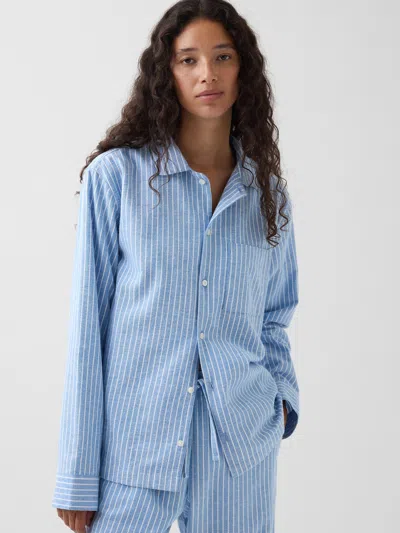 Gap Adult Softest Flannel Pj Shirt In Blue Stripes