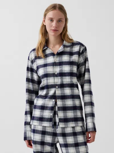 Gap Adult Softest Flannel Pj Shirt In Navy Plaid