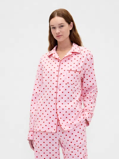 Gap Adult Softest Flannel Pj Shirt In Pink