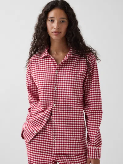 Gap Adult Softest Flannel Pj Shirt In Red Gingham