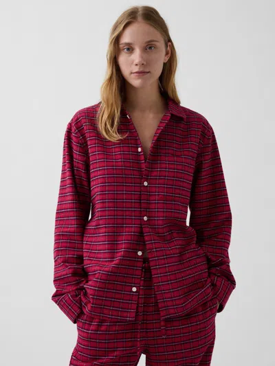 Gap Adult Softest Flannel Pj Shirt In Red Tartan