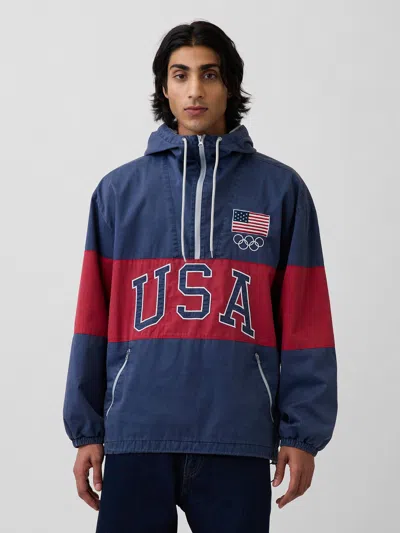 Gap Adult Team Usa Oversized Anorak In Multi