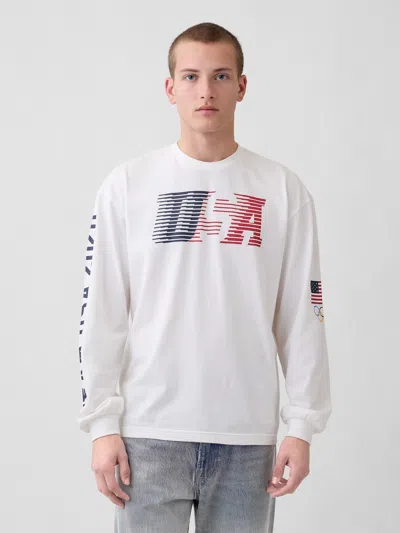 Gap Adult Team Usa Oversized Graphic T-shirt In White
