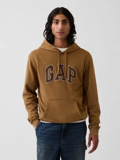Gap Adult Vintagesoft Arch Logo Hoodie In Palomino Brown