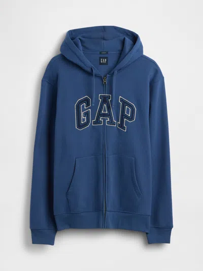 Gap Adult Vintagesoft Arch Logo Zip Hoodie In Blue