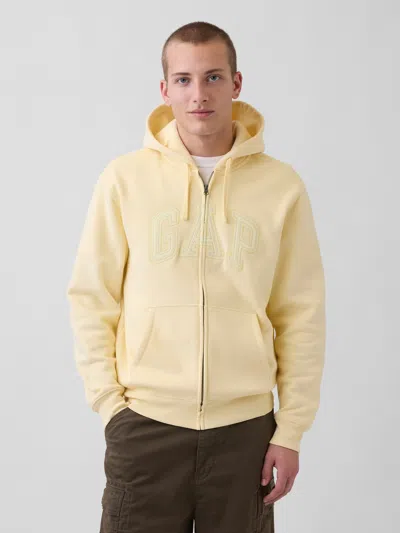 Gap Adult Vintagesoft Arch Logo Zip Hoodie In Yellow