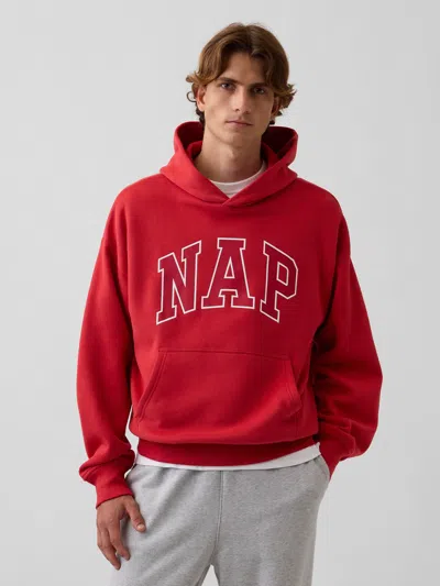 Gap Adult Vintagesoft Nap Logo Hoodie In Modern Red