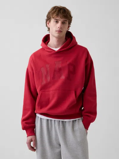 Gap Adult Vintagesoft Nap Logo Hoodie In Red