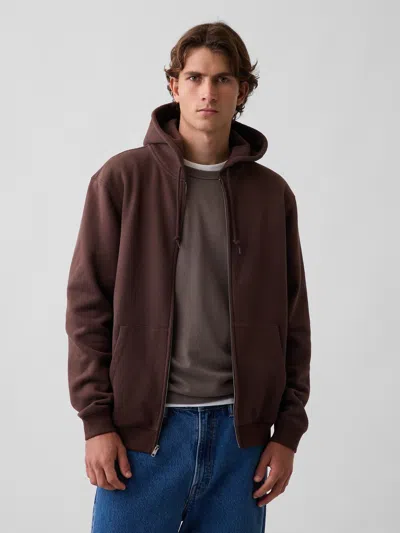 Gap Adult Vintagesoft Relaxed Zip Hoodie In Woodsy Brown