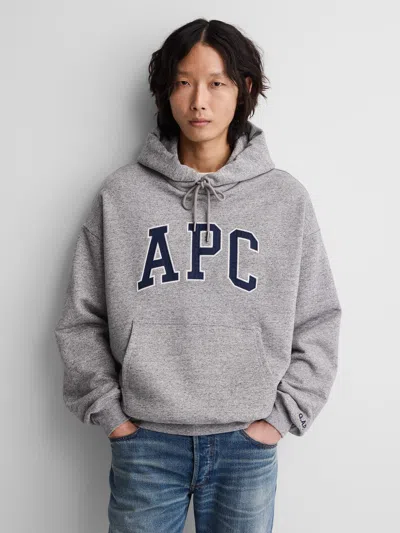 Gap × A.p.c. Extra Heavyweight Logo Hoodie In Gray