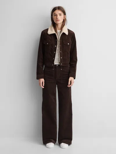 Gap × A.p.c. High Rise Corduroy Stride Pants In Woodsy Brown