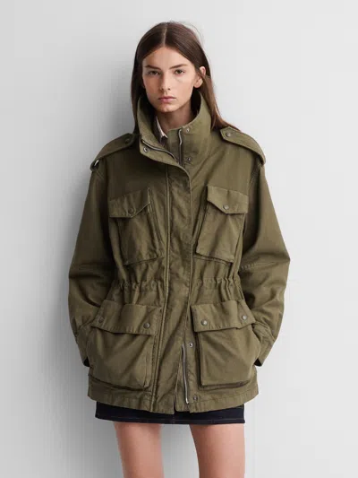 Gap × A.p.c. Oversized Utility Jacket In Oil Green