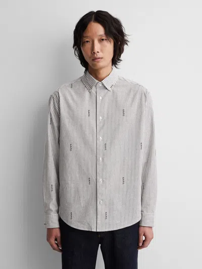 Gap × A.p.c. Relaxed Logo Oxford Shirt In Gray