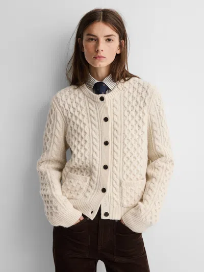 Gap × A.p.c. Wool Cable-knit Cardigan In Chino