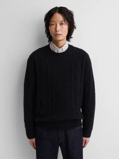 Gap × A.p.c. Wool Cable-knit Sweater In Dark Grey