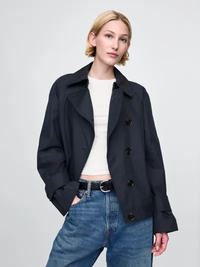 Gap Asymmetrical Trench Jacket In Navy Blue