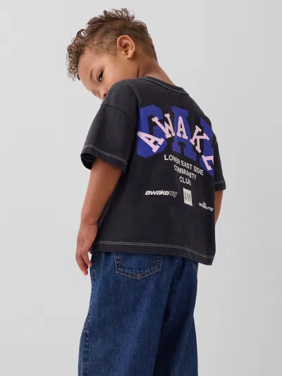 Gap Kids'  × Awake Ny Toddler Relaxed Logo T-shirt In Black
