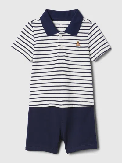 Gap Baby 2-in-1 Polo Shirt Shorty One-piece In Navy Uniform