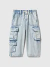 Gap Baby & Toddler Ultrasoft Baggy Cargo Jeans In Light Wash