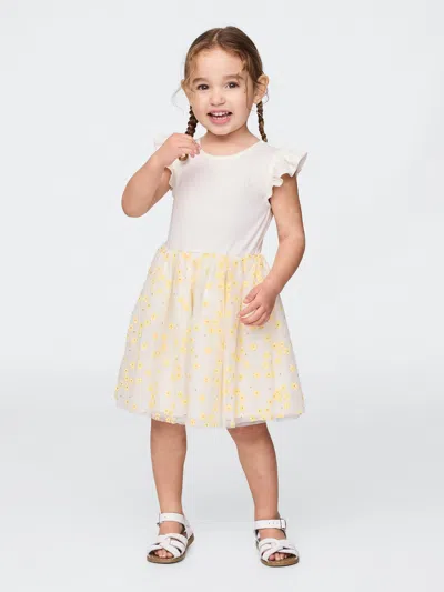 Gap Baby & Toddler 2-in-1 Flower Tulle Dress In Off White