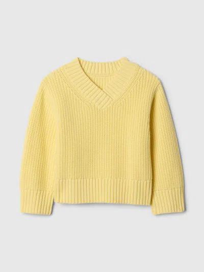 Gap Baby & Toddler 24/7 Split-hem Boxy Sweater In Pale Banana