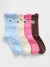 Gap Baby & Toddler Bear Crew Socks (4-pack) In Multi