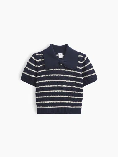 Gap Baby & Toddler Bow Collar Pointelle Sweater In Navy Uniform
