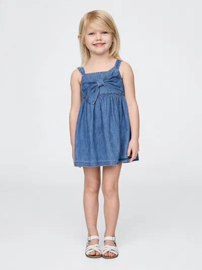 Gap Baby & Toddler Bow Denim Dress In Medium Wash