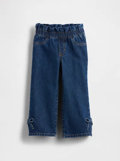 Gap Baby & Toddler Bow Split-hem Stride Jeans In Blue