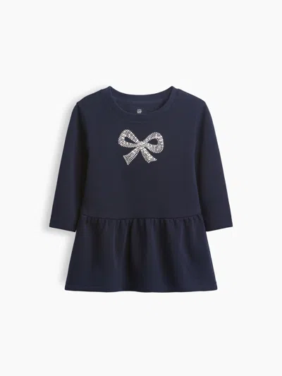 Gap Baby & Toddler Bow Sweatshirt Dress In Navy Uniform