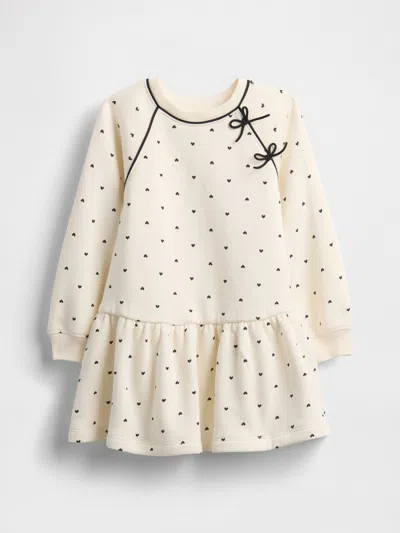 Gap Baby & Toddler Bow Sweatshirt Dress In Neutral