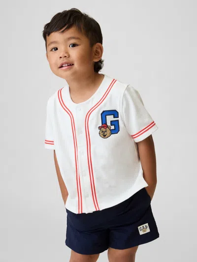 Gap Baby & Toddler Brannan Bear Logo Baseball Jersey T-shirt In White