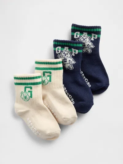 Gap Baby & Toddler Brannan Bear Varsity Logo Crew Socks (2-pack) In Multi