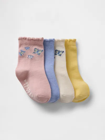 Gap Baby & Toddler Butterfly Crew Socks In Multi
