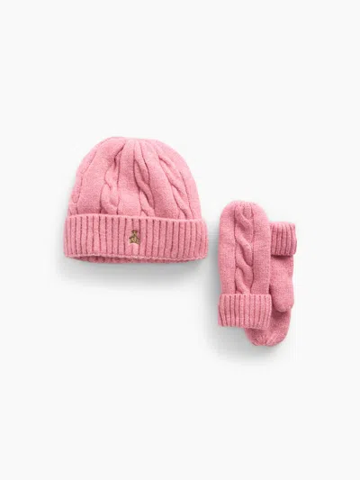 Gap Baby & Toddler Cable-knit Beanie & Mittens Set In Rosetta