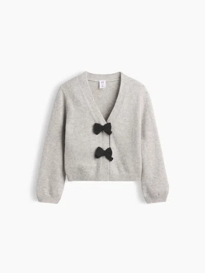 Gap Baby & Toddler Cashsoft Bow Cardigan Sweater In Gray