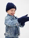 Gap Baby & Toddler Cashsoft Cable-knit Beanie & Mittens Set In Blue