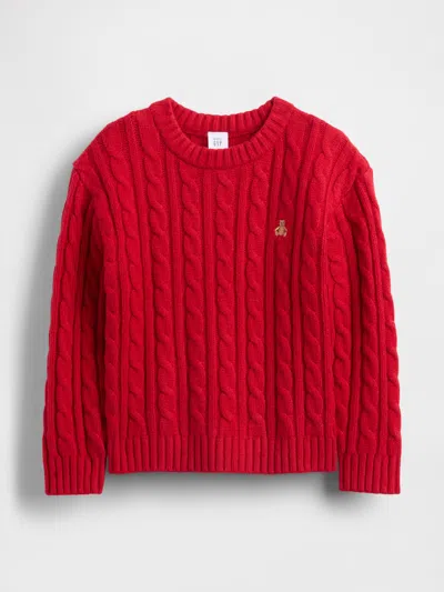 Gap Kids' Baby & Toddler Cashsoft Cable-knit Sweater In Red