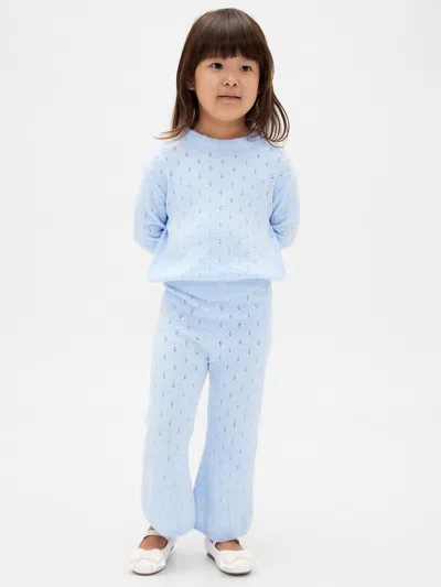 Gap Baby & Toddler Cashsoft Pointelle Flare Pants In Blue