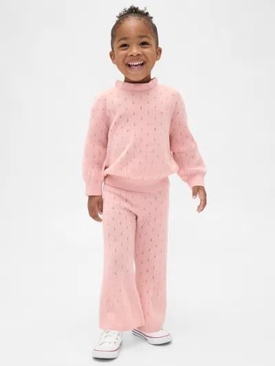 Gap Baby & Toddler Cashsoft Pointelle Flare Pants In Pink
