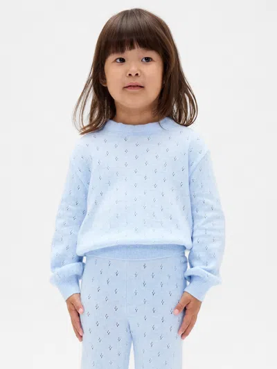 Gap Baby & Toddler Cashsoft Pointelle Sweater In Blue