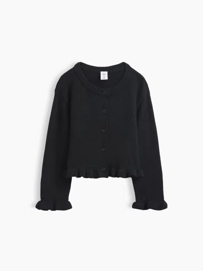 Gap Baby & Toddler Cashsoft Ruffle Cardigan Sweater In Black