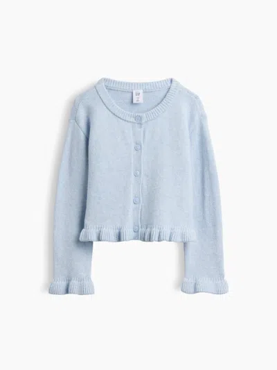 Gap Baby & Toddler Cashsoft Ruffle Cardigan Sweater In Blue