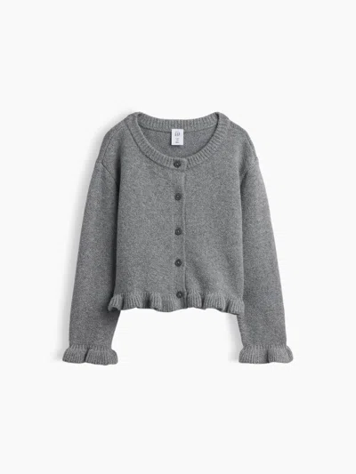 Gap Baby & Toddler Cashsoft Ruffle Cardigan Sweater In Gray