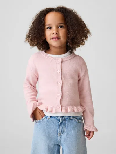 Gap Baby & Toddler Cashsoft Ruffle Cardigan Sweater In Pink