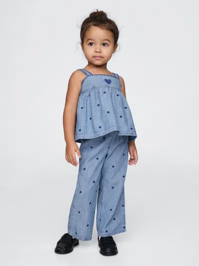 Gap Baby & Toddler Chambray Heart Outfit Set In Light Wash