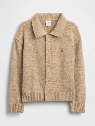 Gap Baby & Toddler Collared Button-front Sweater In Brown
