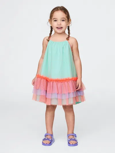 Gap Baby & Toddler Colorblock Tulle Dress In Azul Blue